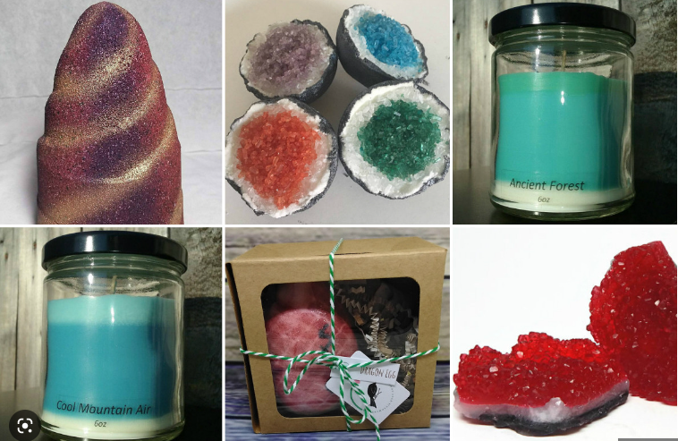 Bombas de baño de cristal con velas de aromas de un cliente estadounidense de pedidos