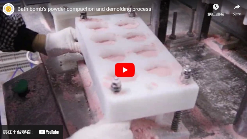 Proceso de compactación de polvo de Bath Bomb and Demolding