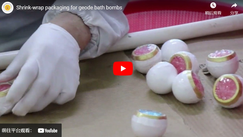 Embalaje de envoltura encogida para bombas de baño geode