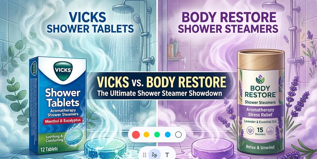 Vaporizadores de ducha Vicks versus vaporizadores de ducha Body Restore: Qué tabletas de ducha son mejores para la congestión, el alivio del estrés y el uso diario?