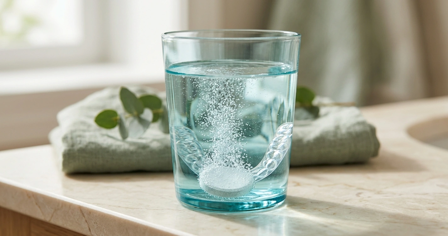 Clean using denture cleaning tablets. Clean using denture cleaning tablets.