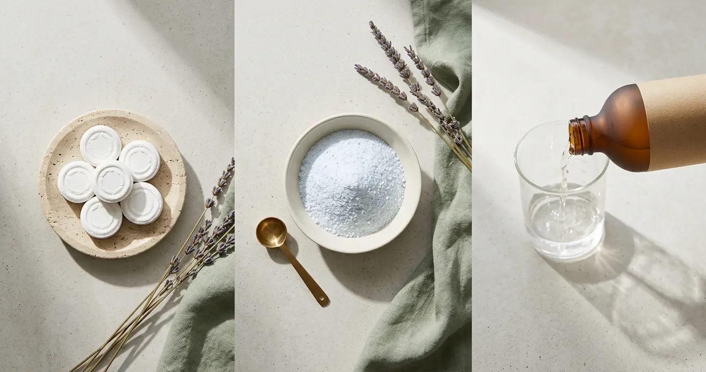 Tablets vs. Powders vs. Liquids Tablets vs. Powders vs. Liquids