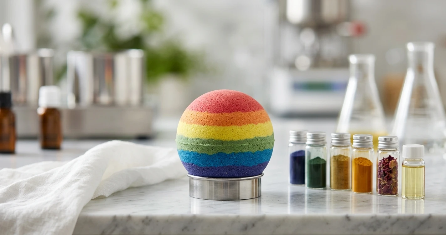 Receta de bomba de baño arcoíris
