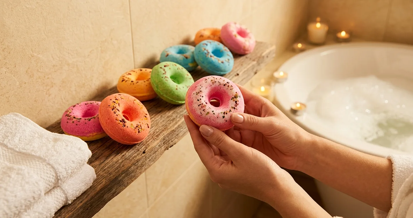 Cómo hacer bombas de baño con forma de donut
