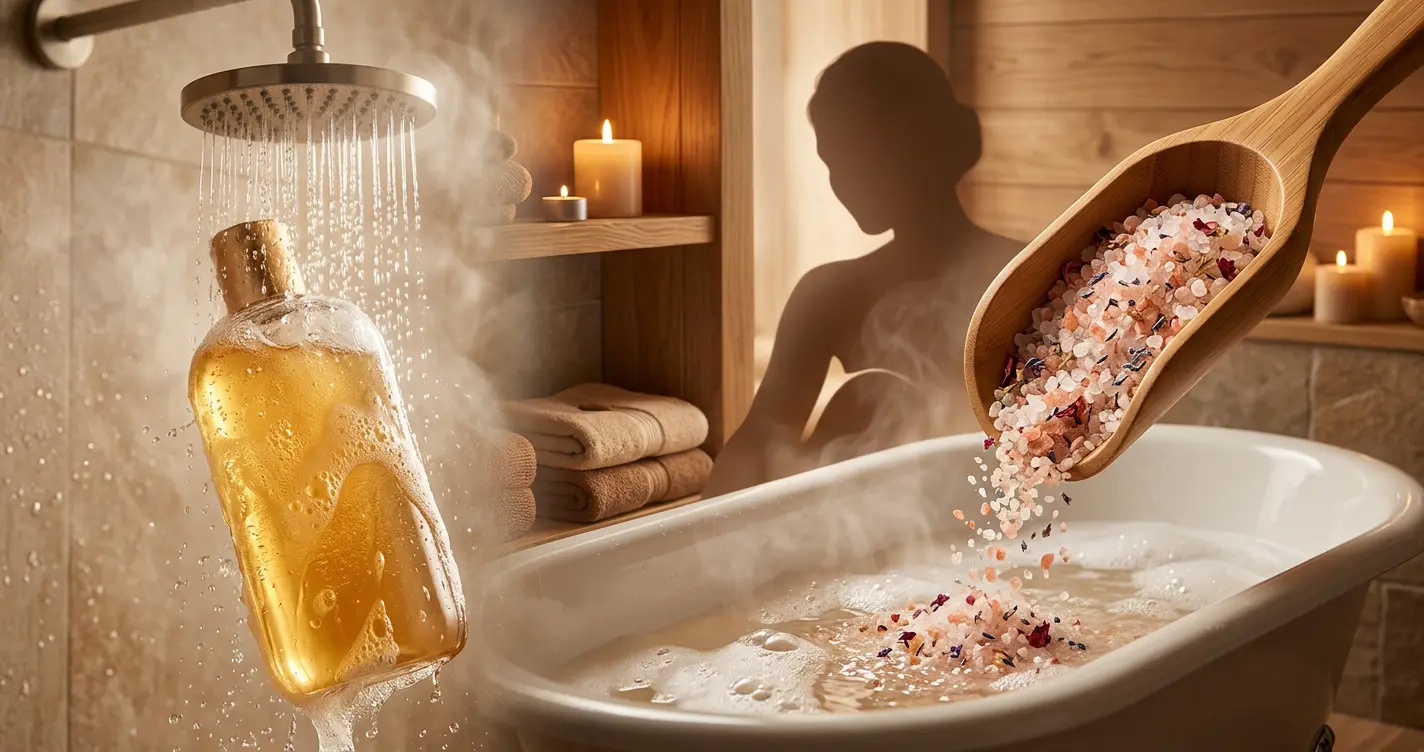 La diferencia entre el gel de ducha y la sal de baño