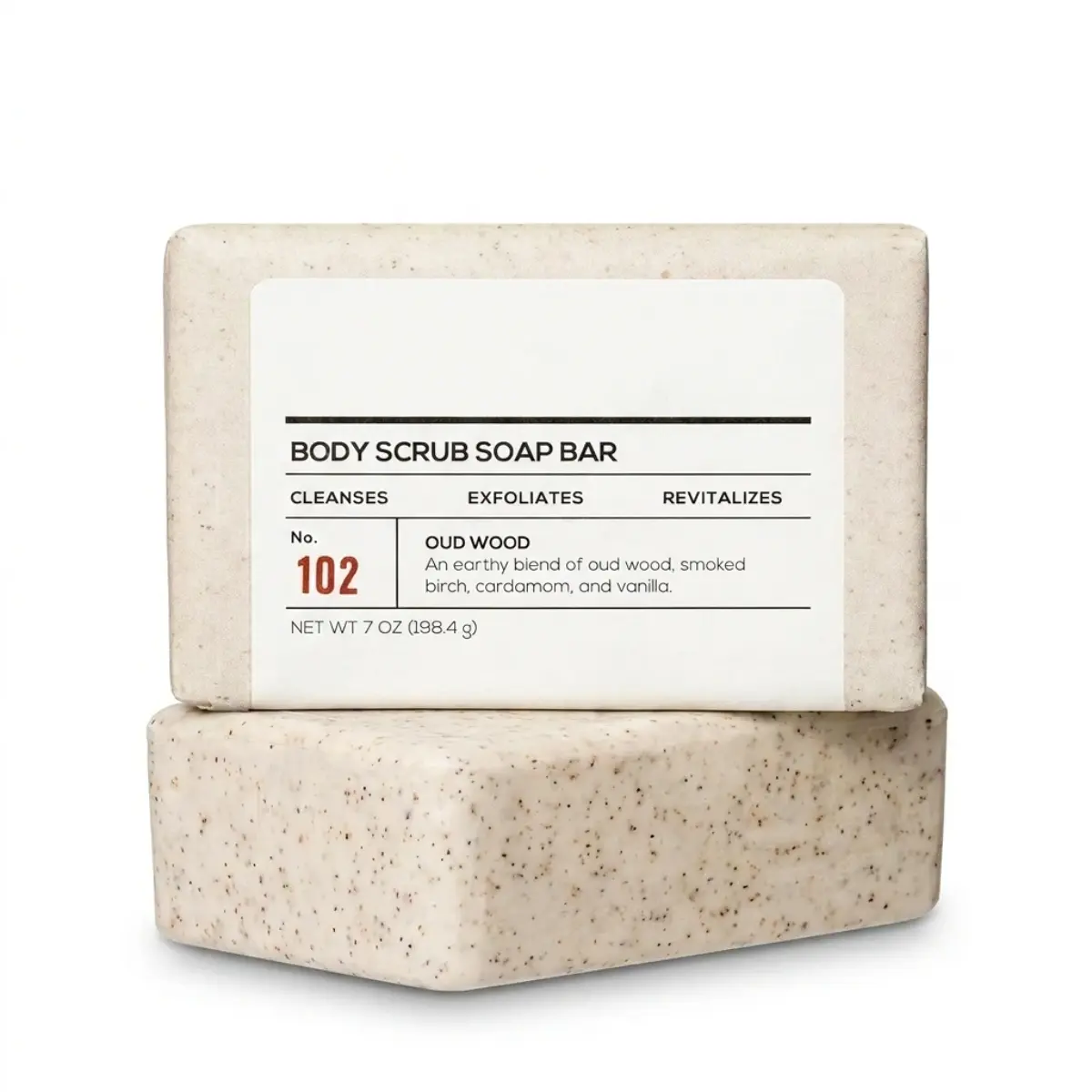 Jabón corporal exfoliante fabricado a máquina