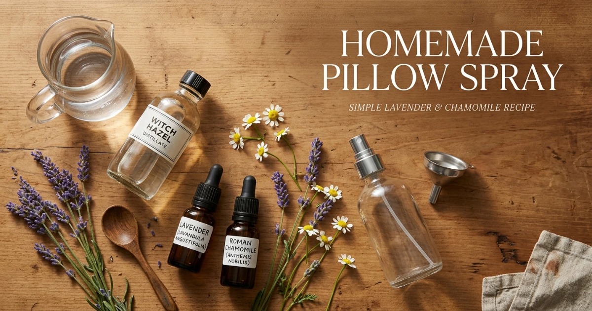 Cómo hacer tu propio spray de lavanda y manzanilla para almohadas (una receta casera sencilla)